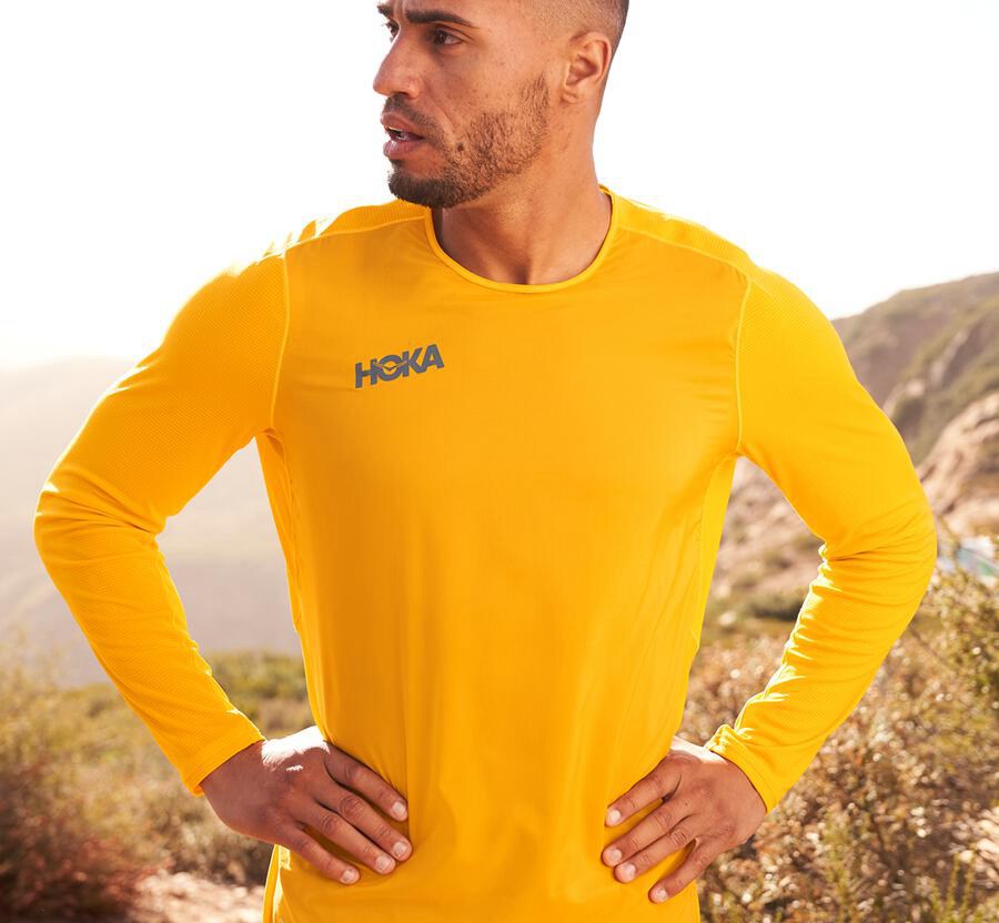 Haut Hoka One One Wind Homme - Jaune - HCZ-693720